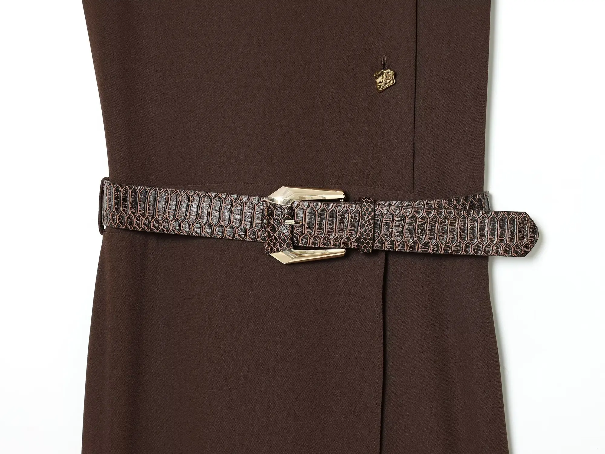 Women's Elegant Sleeveless Long Dress Female Half High Collar With Belt Pleated Button A- Line Dress Lady High Street Party Dres