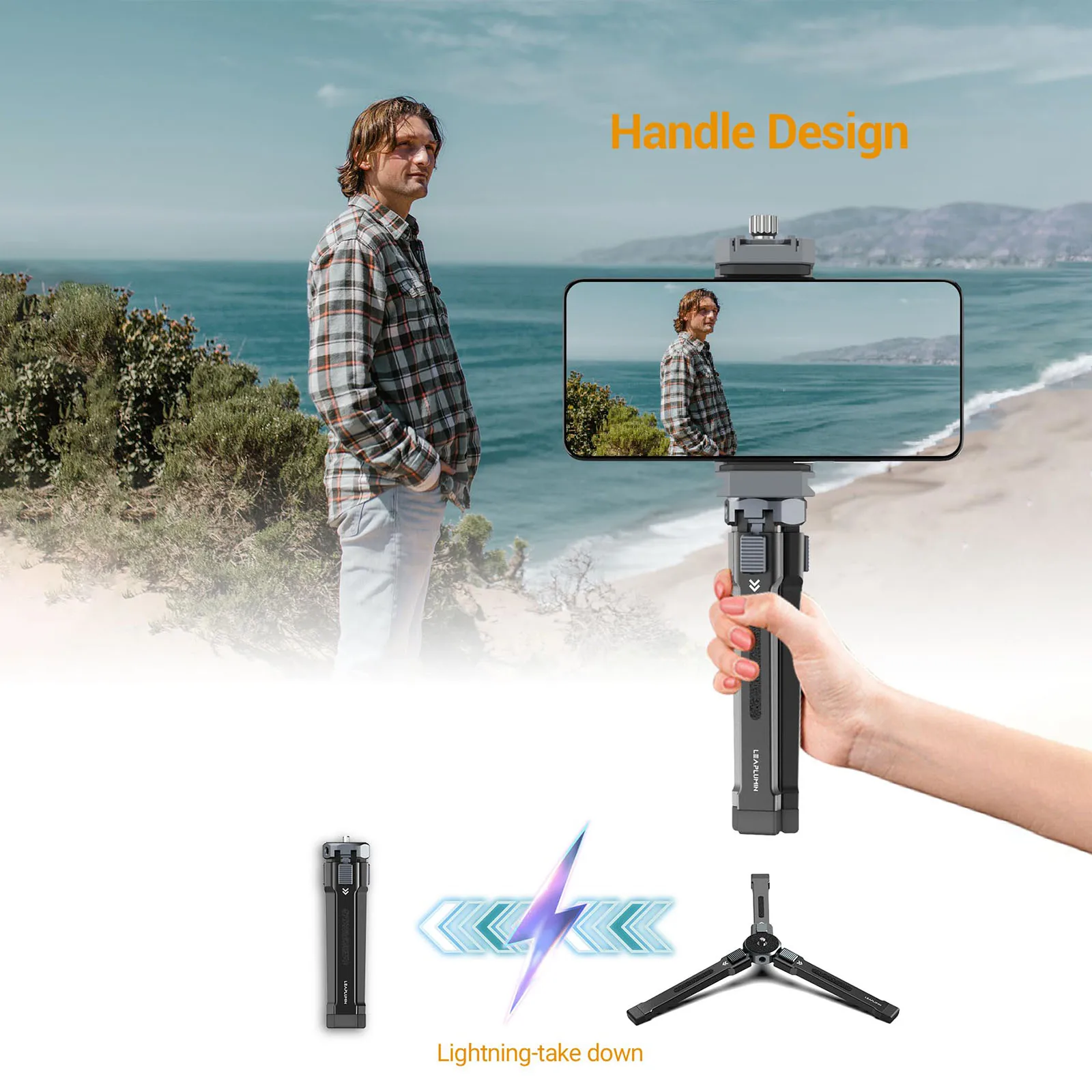 Portable Desktop Tripod with 1/4" Thread Aluminum Alloy Compact Mini Lightweight Tripod for Phone/Webcam Max Load 8kg/17.63lb