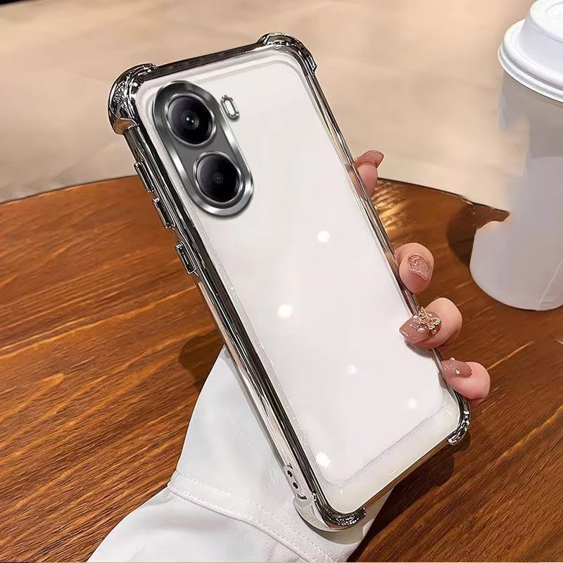 Enhanced Protective Silicone Back Cover with Plated Finish