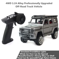 Whole Car lights Open Door Professional RC Truck Model 1:24 Full Scale 4WD Brake Function Simulation Interior MINI RC Car Toy 1