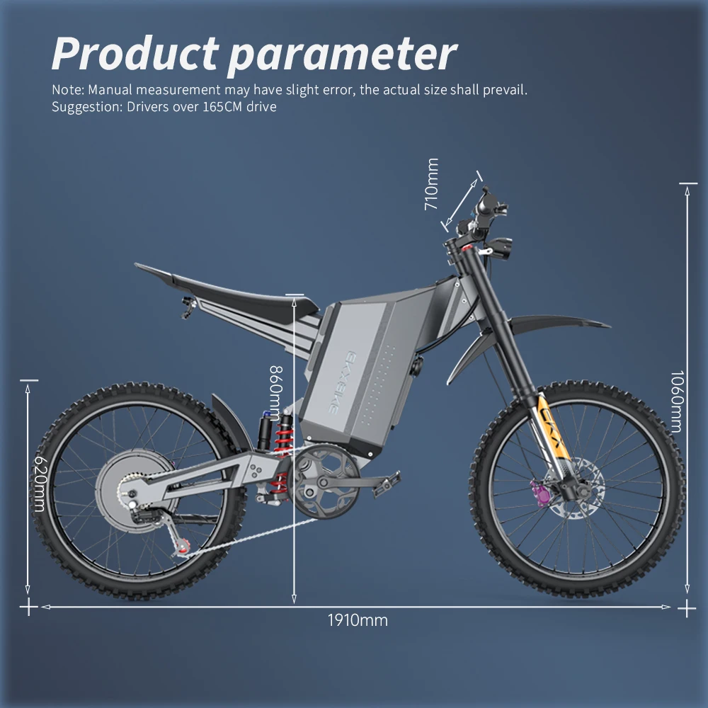 EKXBike GTS X22 E-bike Fuoristrada 85Km/h, Motore Brushless 8000W, Batteria al Litio 72V30AH, Moto Elettrica per Adulti Readygo - immagine 6