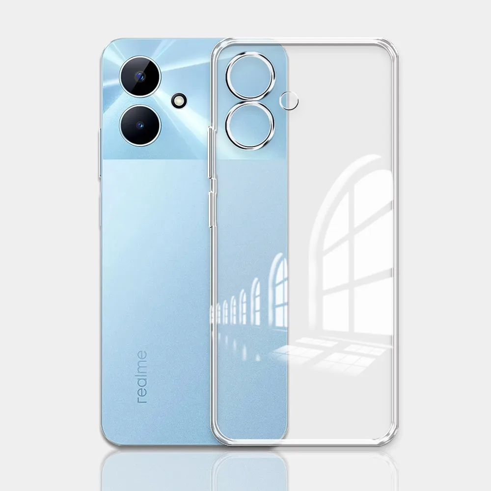 MEMELOKA Cover per Realme 12 5G, Bordo Silicone TPU + Trasparente Rigida PC Schiena Acrilico, Antiurto e AntiGraffio Custodia Protettiva