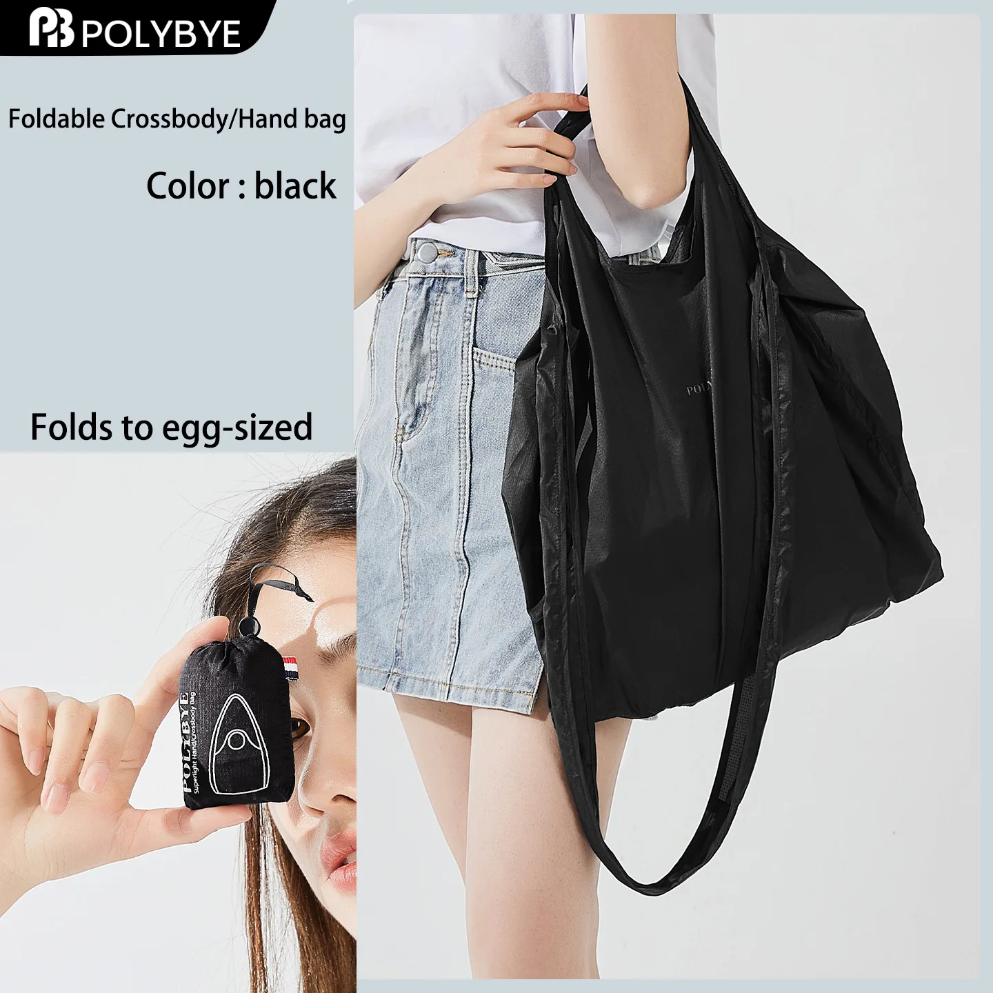 POLYBYE Eco-Friendly Foldable Nylon Tote Bag – Reusable, Portable, and Versatile