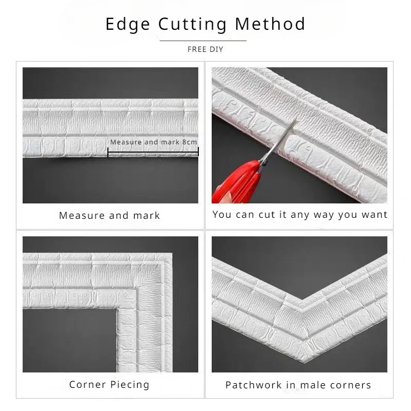 1 PC Self Adhesive Waterproof Baseboard Wall Sticker  Oil Diamond Painting Frame Wall Decor Room Decoration Wall Decoration