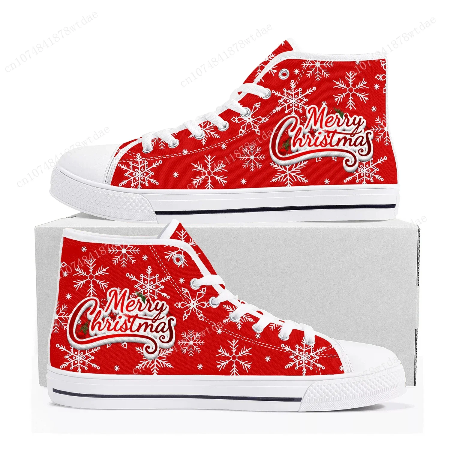 Merry Christmas Gift High Top Sneakers Mens Womens Teenager High Quality Canvas Sneaker Comics Manga Couple Customized Shoes 3