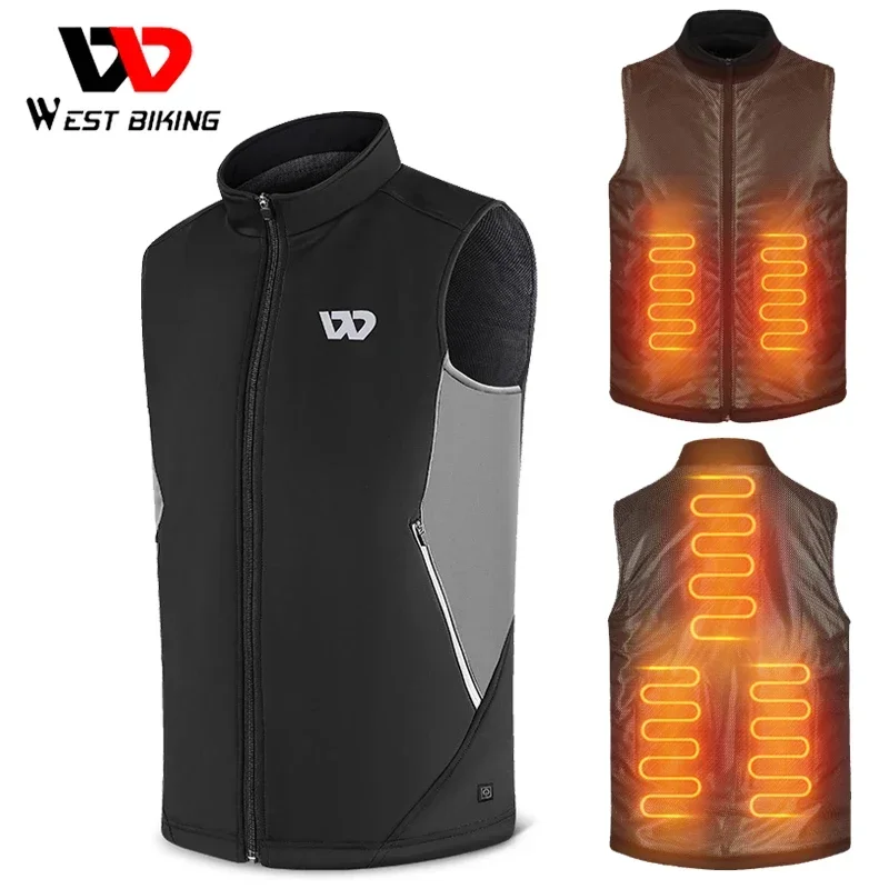 

WEST BIKING Women Men's Heated Vest USB Winter Electric Heating Sleeveless Jacket Outdoor Warmth Cycling Hunting Camping Clothes