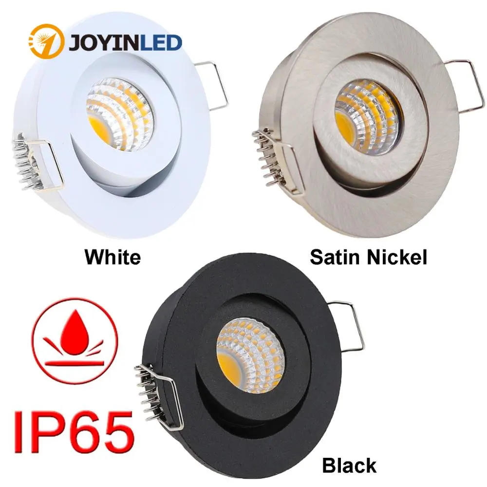 10pcs Dimmable Waterproof LED Recessed COB Downlight 3W AC90-260V DC12V LED Downlight Outdoor Led Ceiling Lamp For Bathroom Bulb