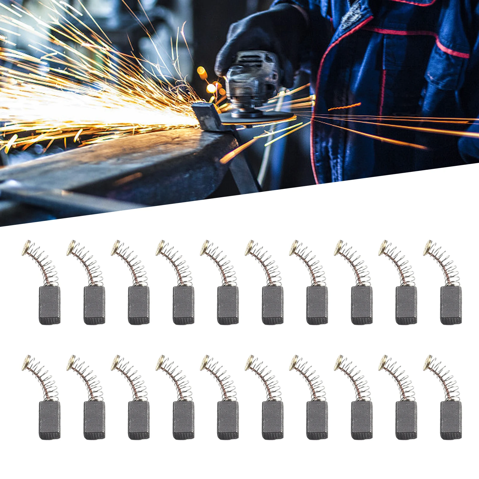 

20PCS Carbon Brushes Angle Grinder Replacement Electric Hammer Drill Graphite Brush Cutting Polishing Machine Tool Accessories