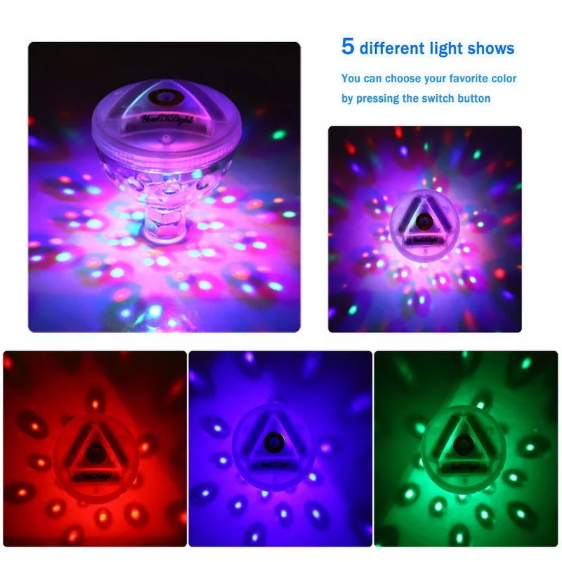Color Changed Bathroom Underwater Led Pond Pool Spa Light Waterproof Bath Tub Kids Toy Funny Shower Flashing Floating Nightlight