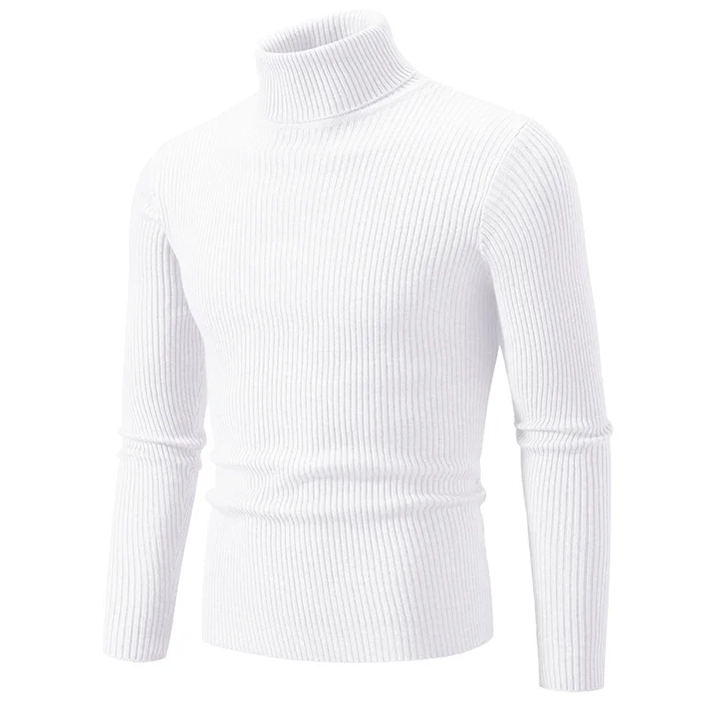 New Trend Men's High Neck Sweater  Pullover Knitted Warm Casual Turtleneck Sweatwear  Men Clothing 5