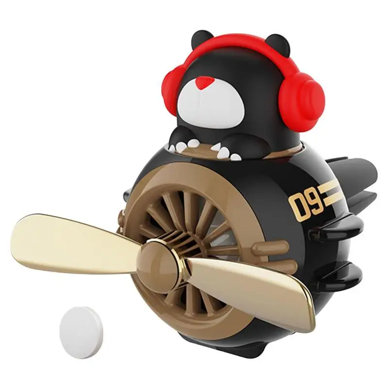 

Diffuser Car Propeller Cute Bear Pilot Car Diffuser Rotating Propeller Cute Pilot Car Air Outlet Fragrance Diffuser Rotating Fan