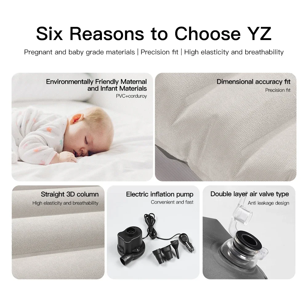 YZ For Tesla Model Y Automobile Air Mattress Self-Inflating Mattress Travel Sleeping Bed Tesla Car Inflatable Camping Inflatable Air Bed Car Sleeping Mattress Inflatable Camping Mattress Camping Mattress