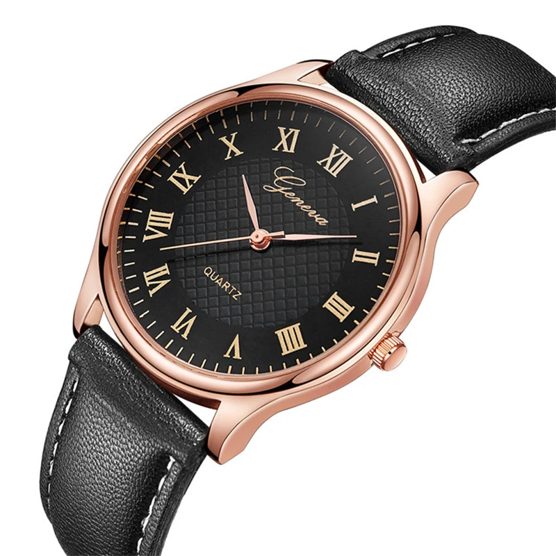 Men's Watches Geneva Brand Simple Business Wrist Watch Luxury Leather Strap Analog Quartz Wristwatches Man Clock montre homme 5
