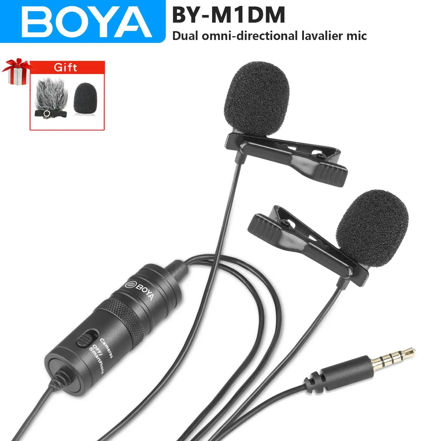 BOYA BY-M1DM Dual Omnidirectional Lavalier Microphone BY-M1DM