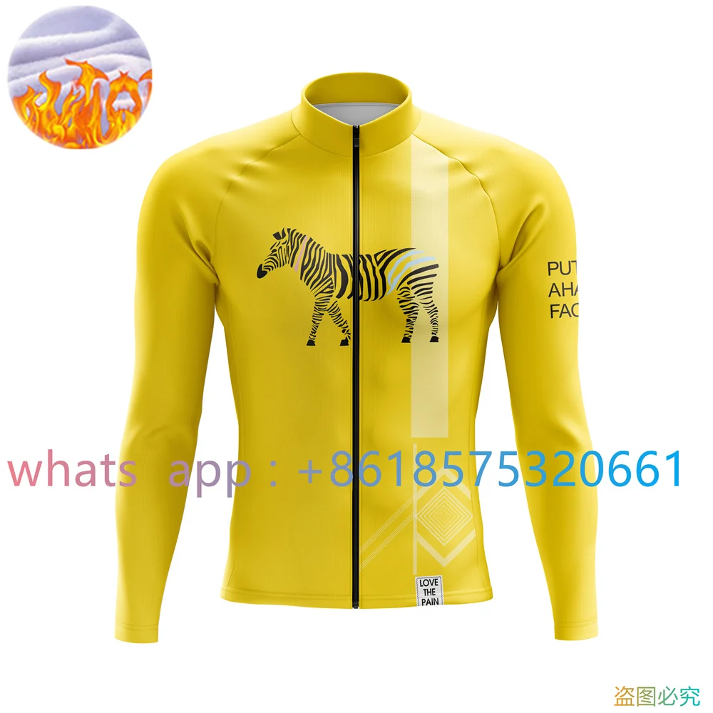 

Winter Jacket Thermal Fleece Men Long Sleeve Cycling Jersey Mountain Bike Keep Warm Coat Bicycle Clothing Breathable Cclothing