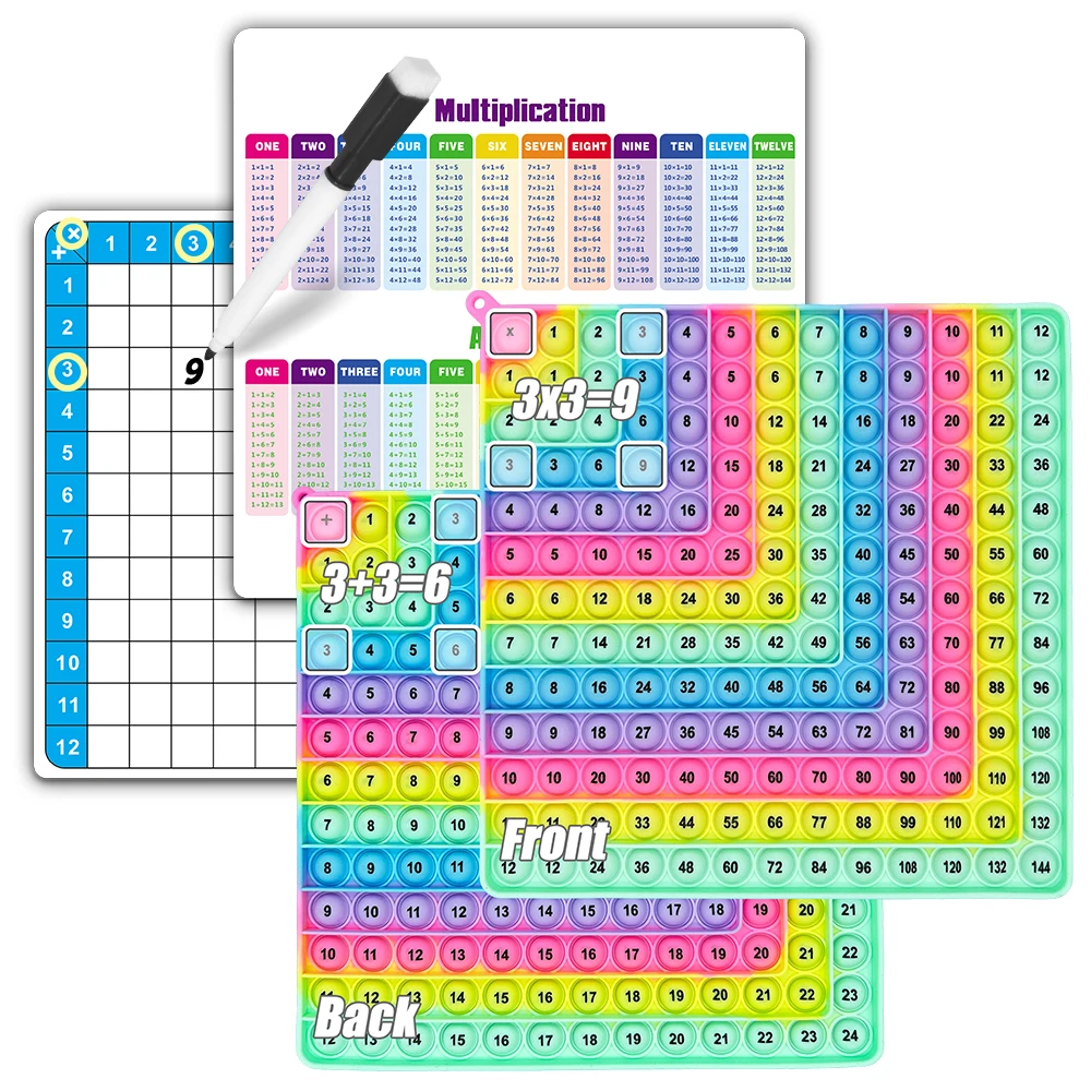 Giochi di apprendimento per aggiunta di moltiplicazione Lavagna scrivibile Carte pratiche riutilizzabili Set di flashcard matematiche con penna cancellabile per bambini dai 3 anni in su