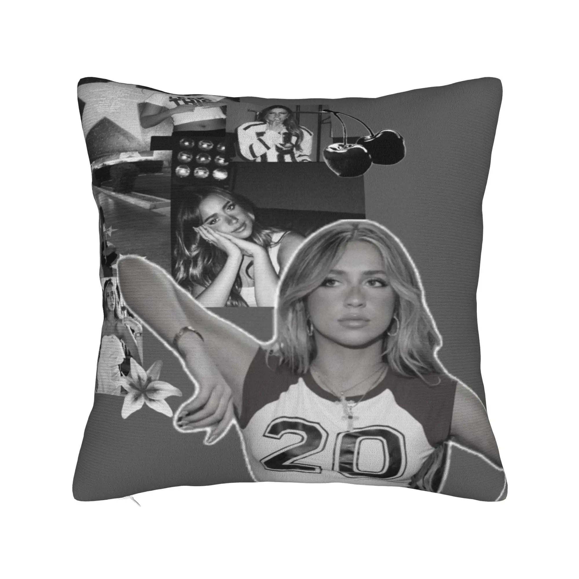 Decorative Pillowcase Featuring Pop Singer Tate McRae - Square Style Multi-Size