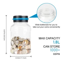 Electronic Piggy Bank Counter Coin Digital LCD Counting Coin Money Saving Box Jar Coins Storage Box For USD EURO Money Gifts 2