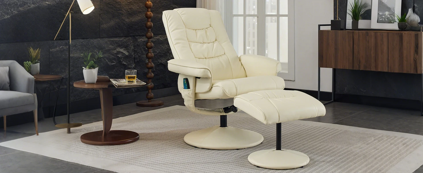leather chair with ottoman
