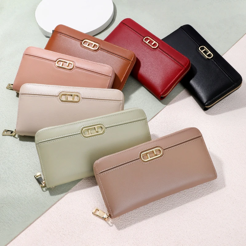Casual Women's Wallet in Classic Solid Color with Multiple Pockets and Zipper Closure Purses for Women