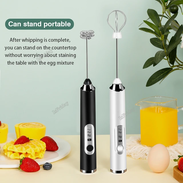 Mini Electric Milk Frothers Rechargeable Foam Maker Handheld Whisk Kitchen  High Speeds Drink Coffee Mixer Portable