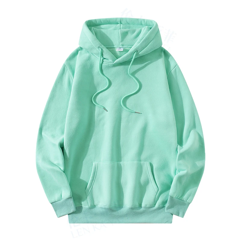 

2023 spring new hoodie men's thick fabric 40% cotton solid color basic sweatshirt high-quality jogging texture pullover