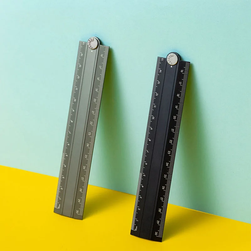 Small Metal Ruller 30cm Aluminum Folding Ruler - Multi-Functional Metal Measuring Tool for ...