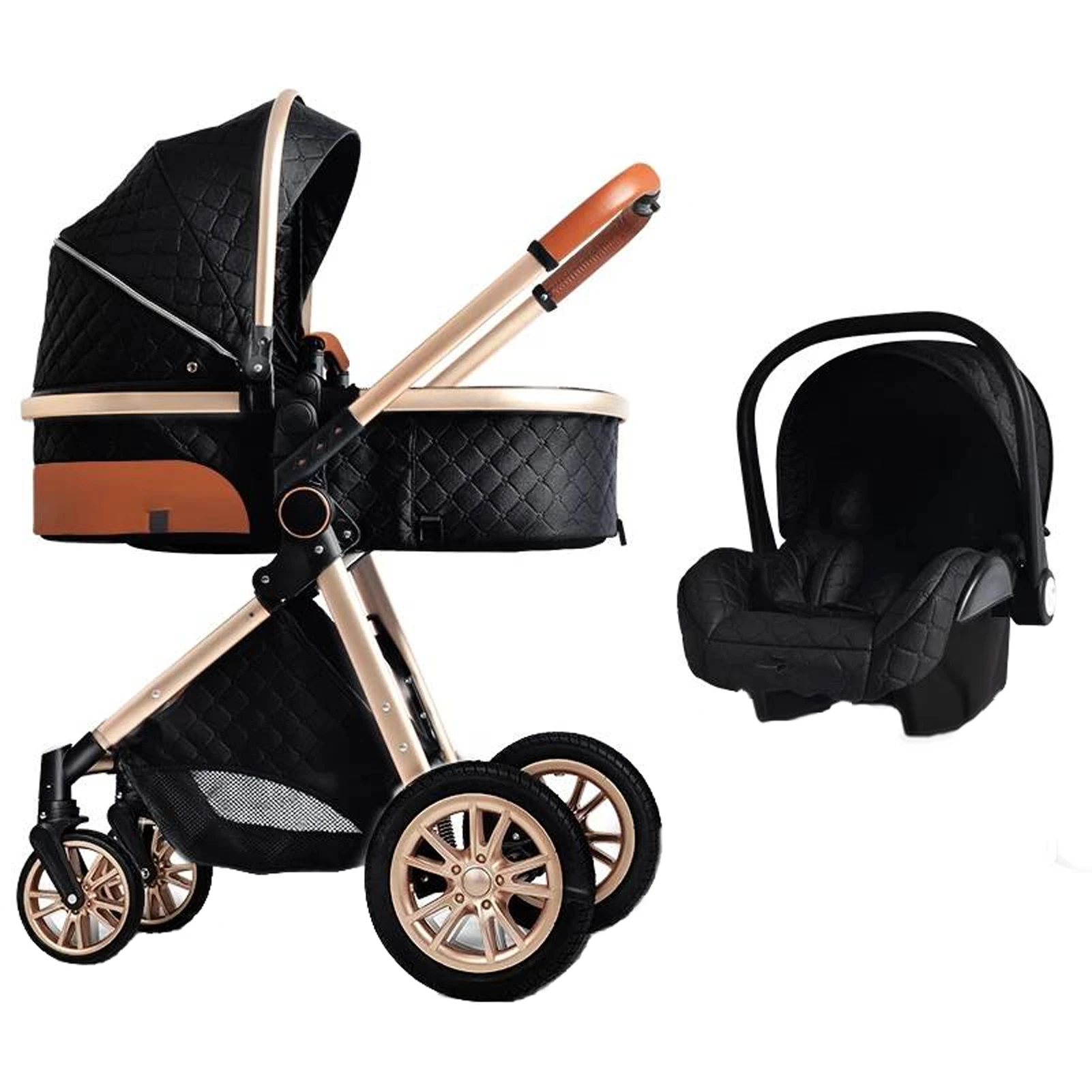 Luxury Newborn Baby Stroller 3 in 1 