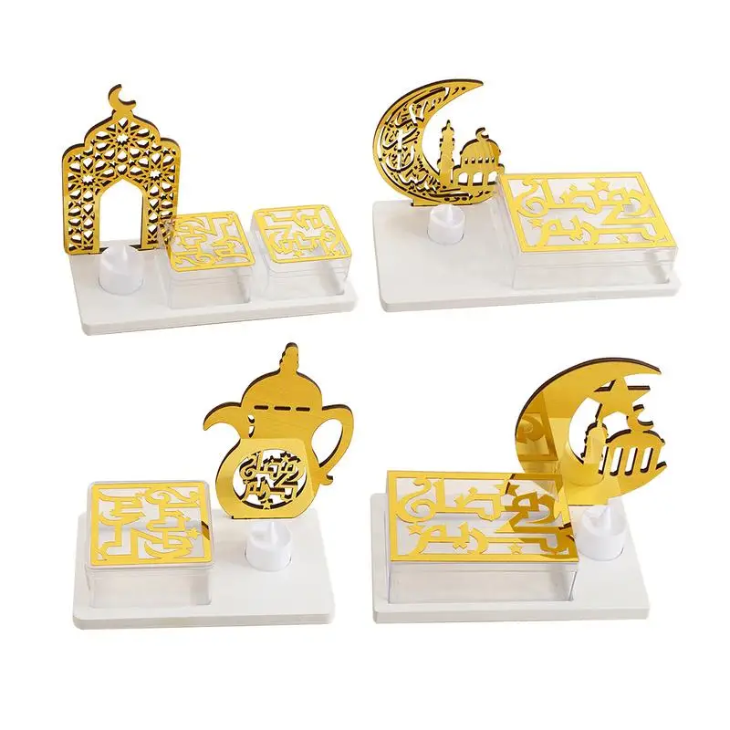 

Украшение для стола Eid Food Tray, деревянный держатель для еды Eid Moon Star, деревянные тарелки для еды Eid набор подсвечников, украшение для конфет