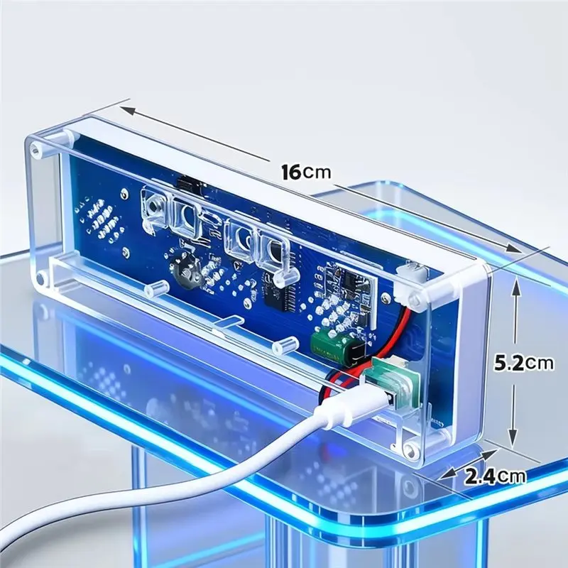풀 LED 음악 스펙트럼 키트 DIY 전자 사운드 픽업 주변 조명 256개 램프 비드 시계 디스플레이 다중 모드