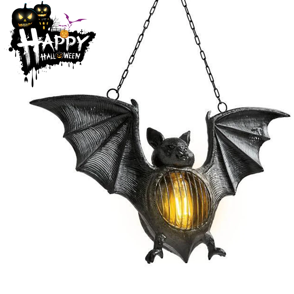 HalloweenBatHangingLightResinPlasticBatLanternPendantOutdoor