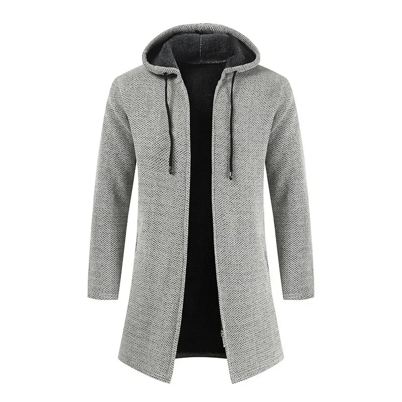 

Mens Thick Warm Hooded Knitted Cardigan Sweaters Casual Zipper Sweater Coat Jacket Cardigan Knit Winter Clothes For Man Sweater
