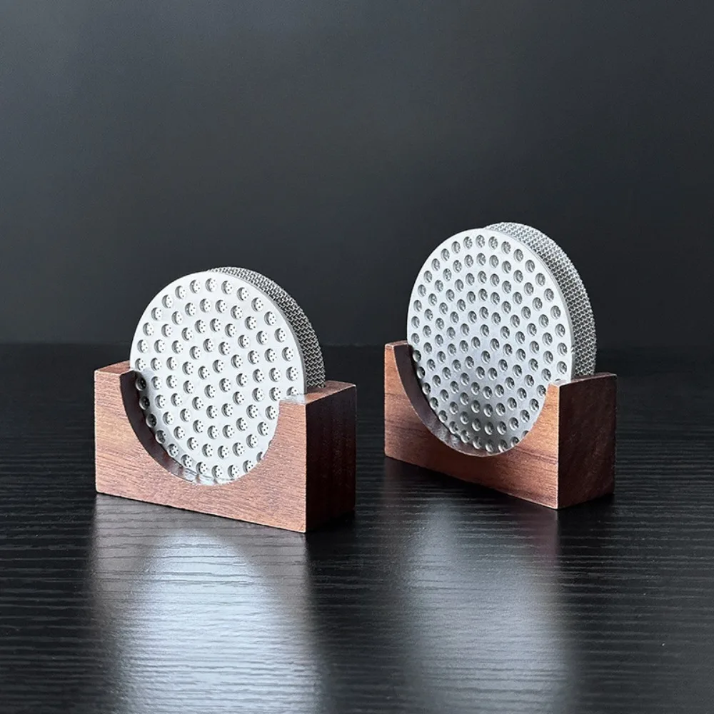 Espresso Coffee Filter Screen Holder Coffee Making Puck Screen Bracket Wooden Walnut Stand Rack for 51MM/53MM/58MM Puck Screen