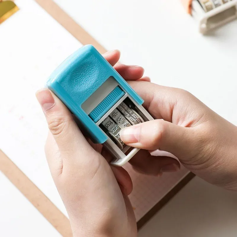 Date Stamp Time Stamp Universal Date Adjustable Seal Automatic Ink Return Roller Text alphabet stamps wooden stamps brass stamps inking stamps vintage silicone stamps decorative stamps clear stamps wax seal stamp teacher seal privacy shield stamp seal roller coder clock stamp