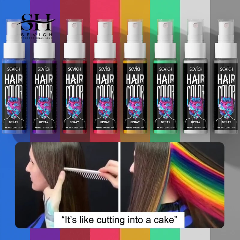 Sevich 8 Colors Hair Color Spray One-Time Hair Color Instant Salon Care Styling Product For Men and Women
