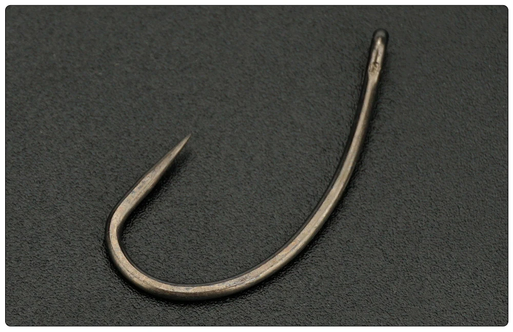 Hirisi 50/100 Stück Karpfenhaken ohne Widerhaken Beschichtete Angelhaken aus Hochkarbon-Stahl 8004 Angelzubehör – Detail 6