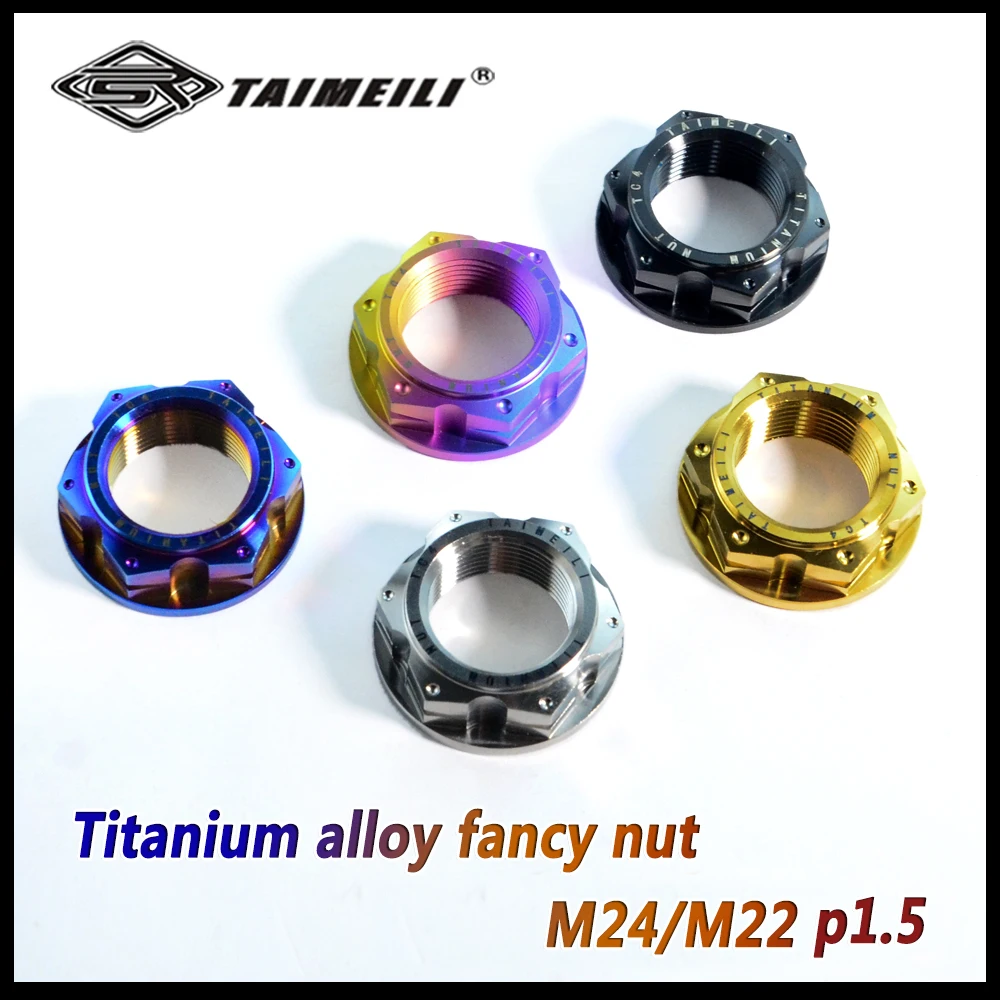 TAIMEILI Titanlegierung Hinterachsmutter M22/M24 p1.5 Passend für BMW S1000RR SYM TMAX560 Motorrad Modifizierte Dekorative Mutter 1 Stück – Detail 2