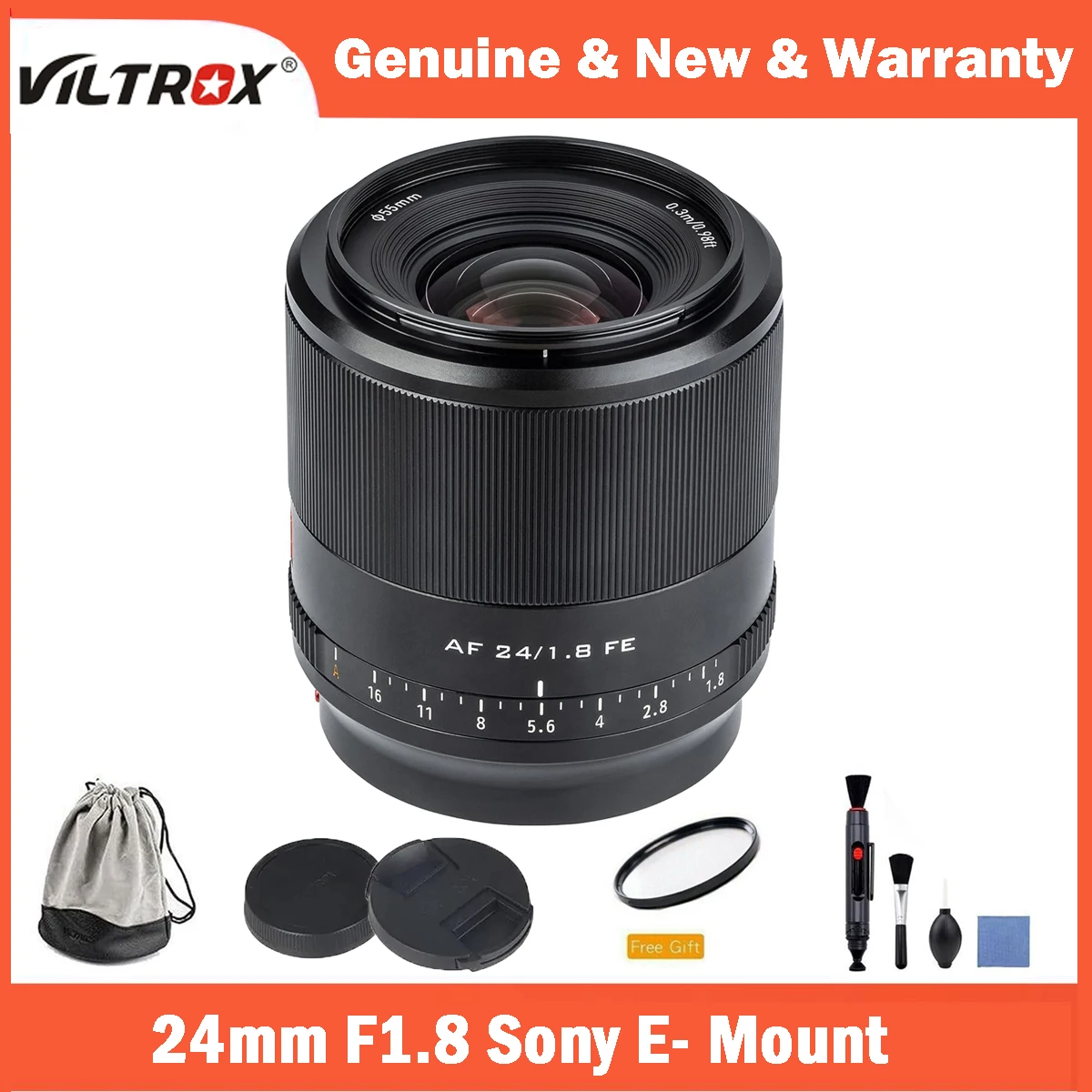 Viltrox 24Mm F1.8 Obiettivo Full Frame Con Messa A Fuoco Automatica Per Fotocamere Sony E-Mount A6300 A6000 A7R4 A7Iii A7Iii A7Rii A7Ii A7Rav A7Riii A