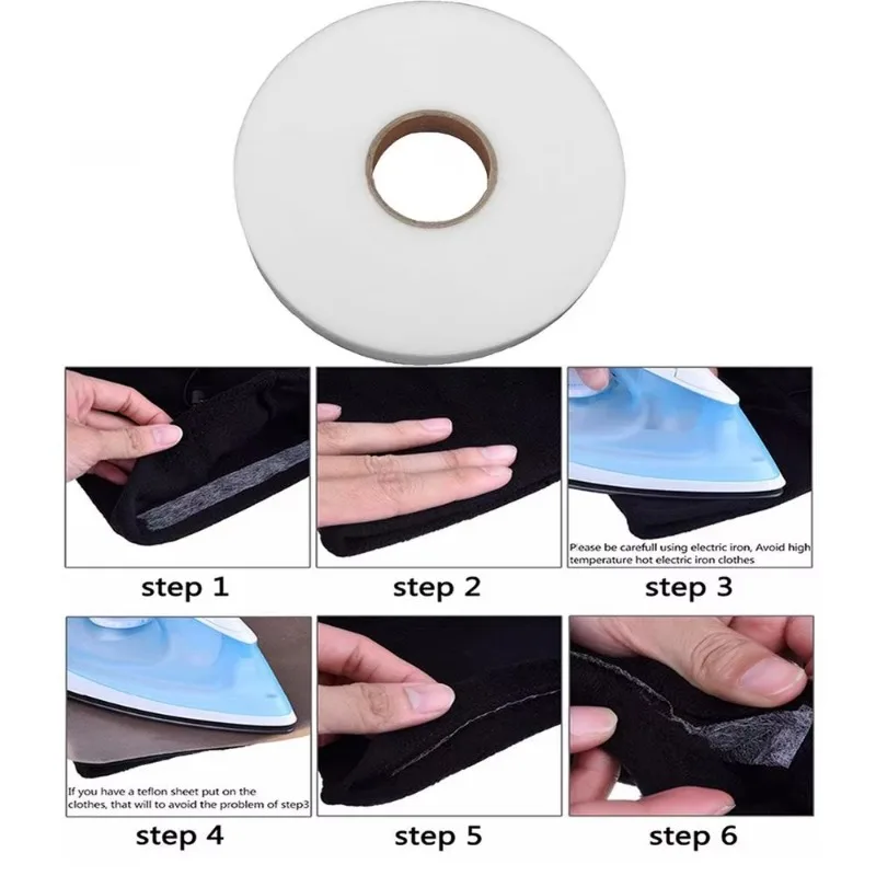 Double Sided Sewing Accessory Adhesive Tape White Cloth Apparel Fusible Interlining Fabric Tape DIY Hand Made Sewing Accessory