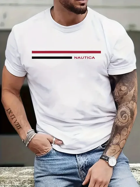 T-shirt Masculina de Verão 100% Algodão