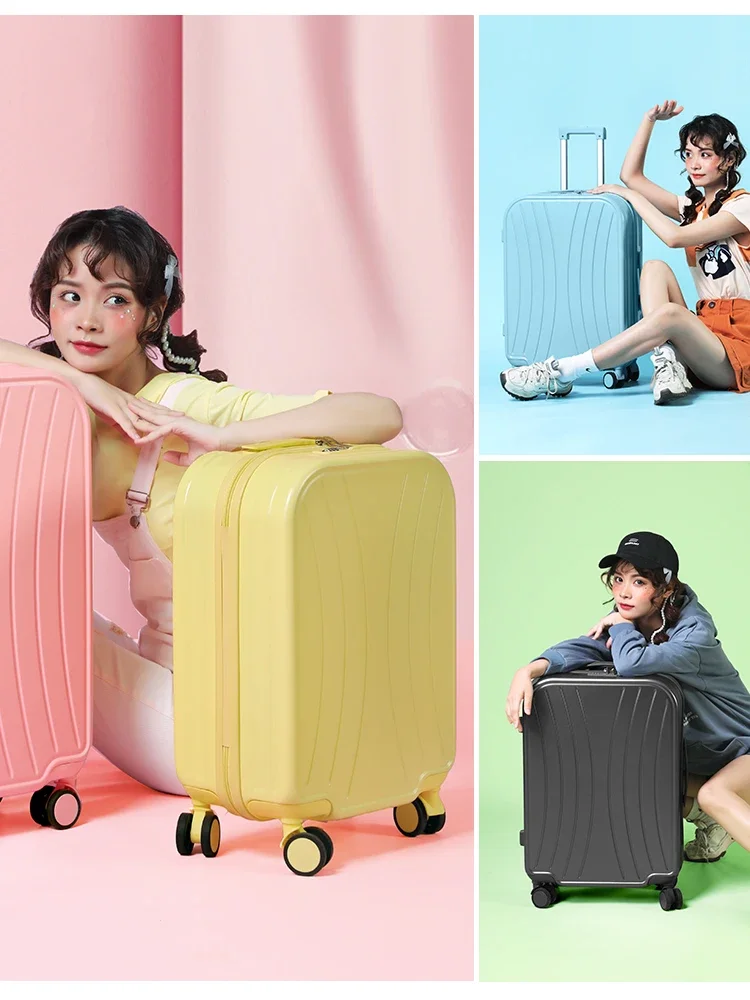 NEW High quality Women trolley luggage 20''carry on luggage 24''26 inch rolling Mute travel suitcase on wheels case