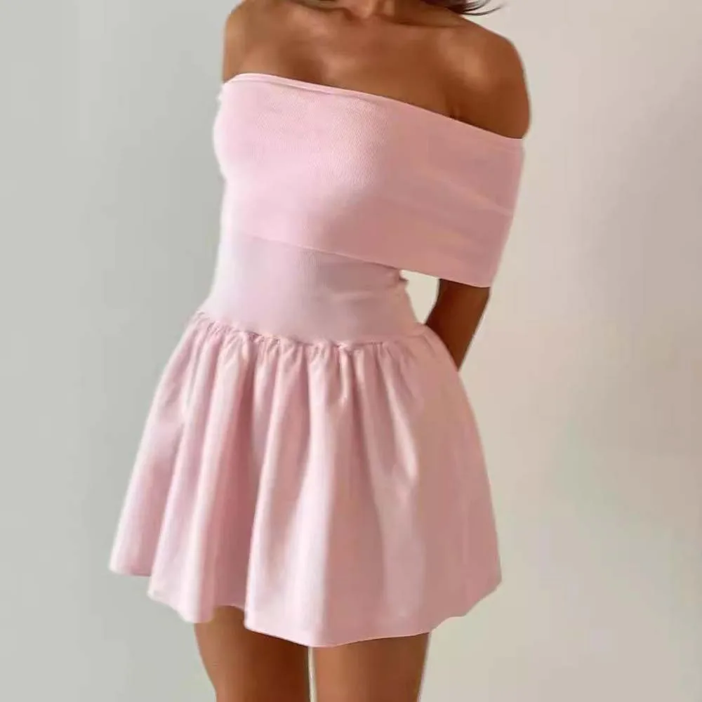 

New Woman Elegant Strapless Dress Summer Sexy Package Buttocks Short Skirt Sleeveless Birthday Party Bodycon Short Mini Pencil