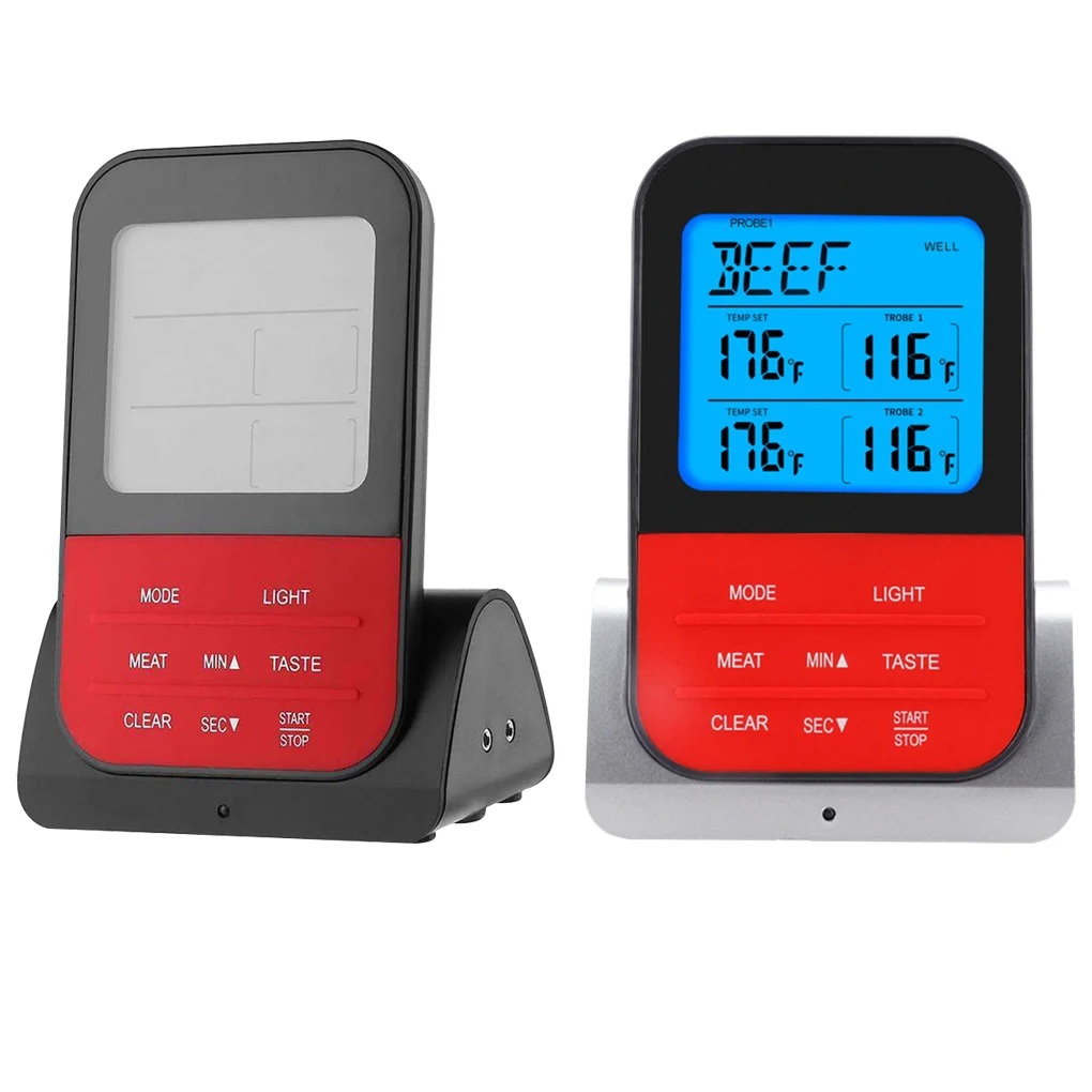 

Cooking Thermometer Meat Chicken Grilling Temperature Probe Kitchen Baking Wireless Thermometer Silver Base