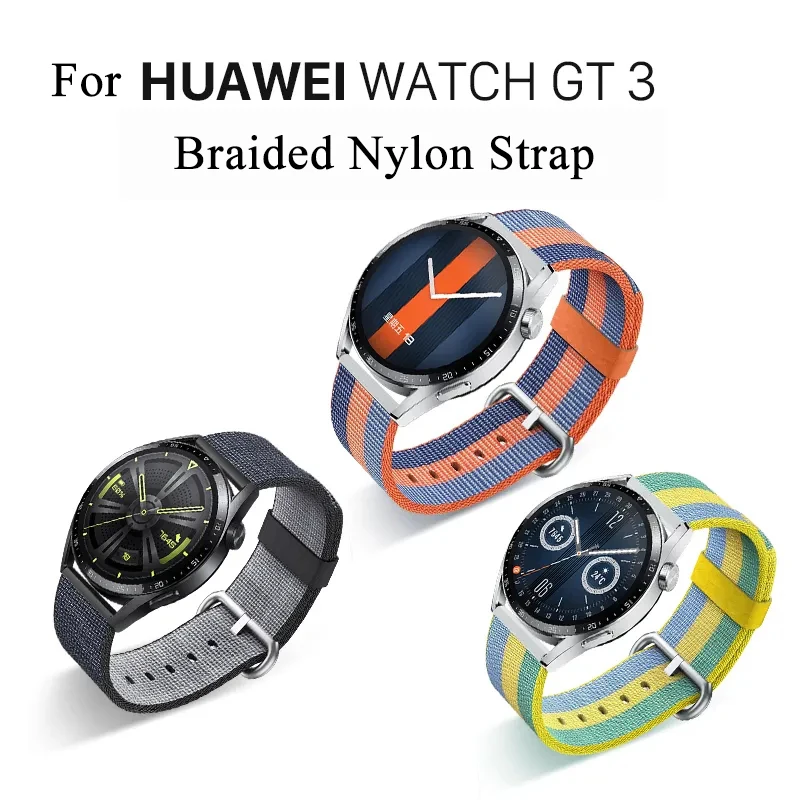 

Braided Nylon Strap For Huawei Watch GT3 GT2 GT 3 pro GT 2 Pro Replacement Wristband for Huawei Watch 3/3 pro,20/ 22mm Watchband