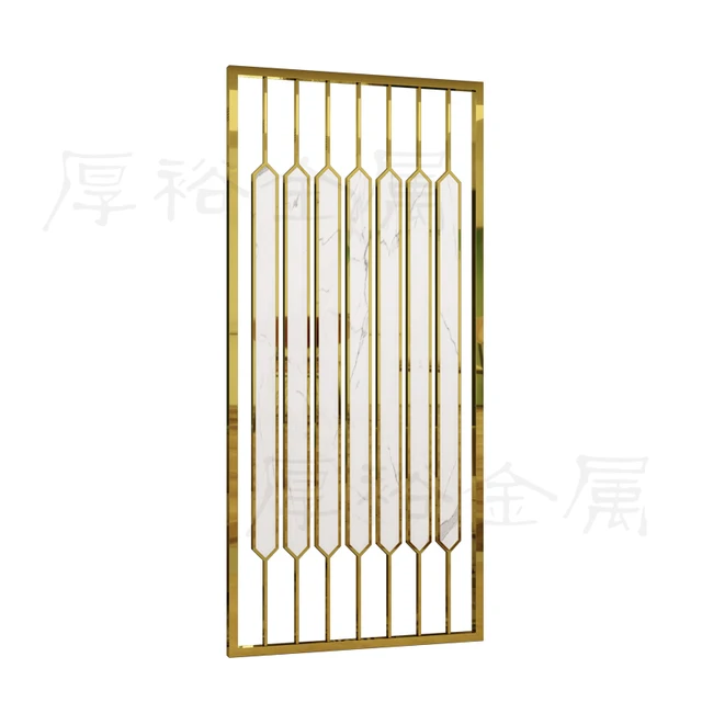 Room Divider Light Luxury Metal Decorative Screen Hollow Carved Stainless Steel Partition Screen