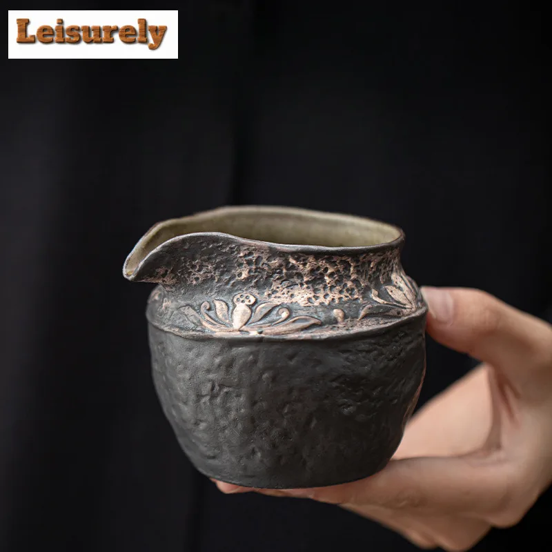 230ML Wabi Sabi Style Ancient Lotus Tea Pitcher Pour Tea Cha Hai Dispenser Justice Cup Fair Mug Teaware Collection Accessories