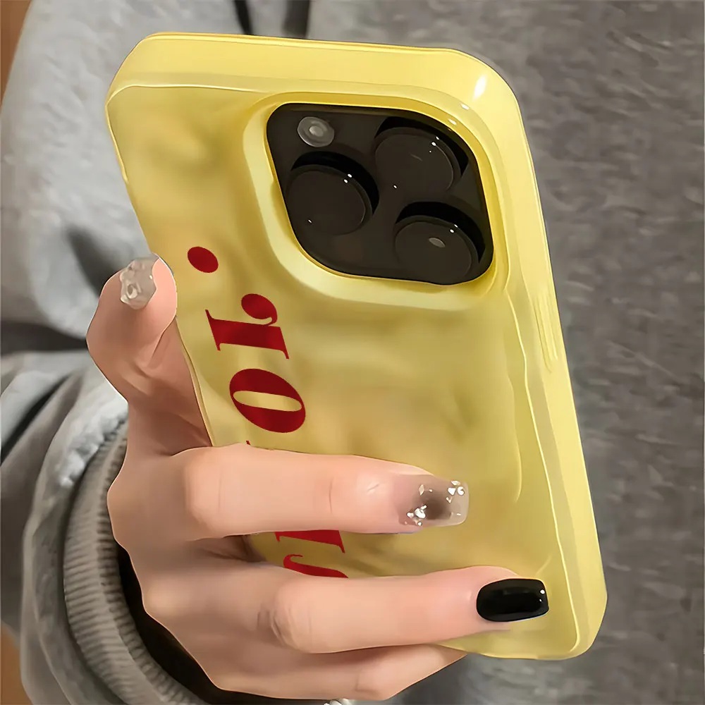 Minimalist Art Text Shockproof Wave Texture Phone Case