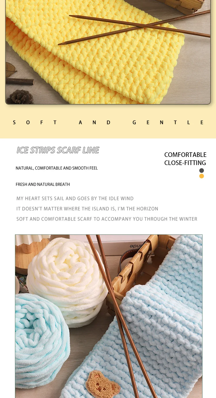 4 Stück Liebhaber-Schal-Materialpaket, handgefertigt, DIY-gewebt, selbstgewebter Schal, Herstellung von Eisstreifen, dickem Garn als Geschenk für Freunde – Detail 3