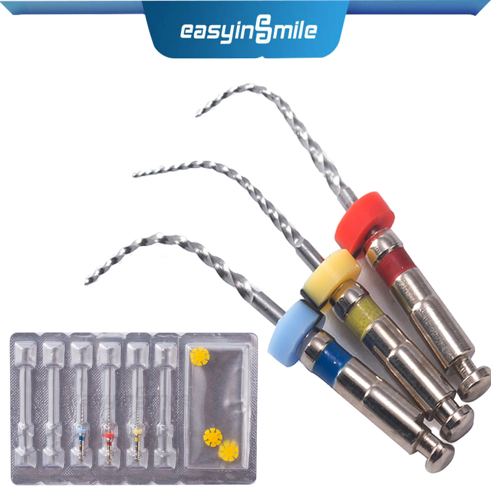 

3pcs Dental Endo Paediatric Rotary Files EASYINSMILE NITI File for Kids #20-30 16MM Taper 04