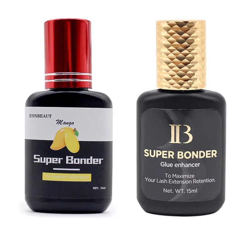 2 Bottle 15ml IBeauty Super Bonder Fixing Agent Eyelashes Extension Lava Lash Glue Korea EONBEAUT Adhesive Hardener Mango Banana